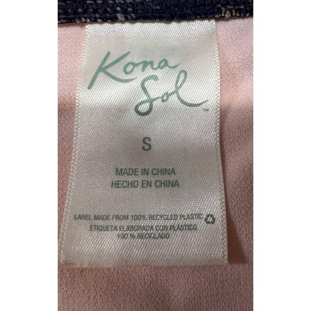 Kona Sol‎ Womens Floral Halter Wrap Bikini Set Navy Pink Yellow Size Small - Picture 7 of 9